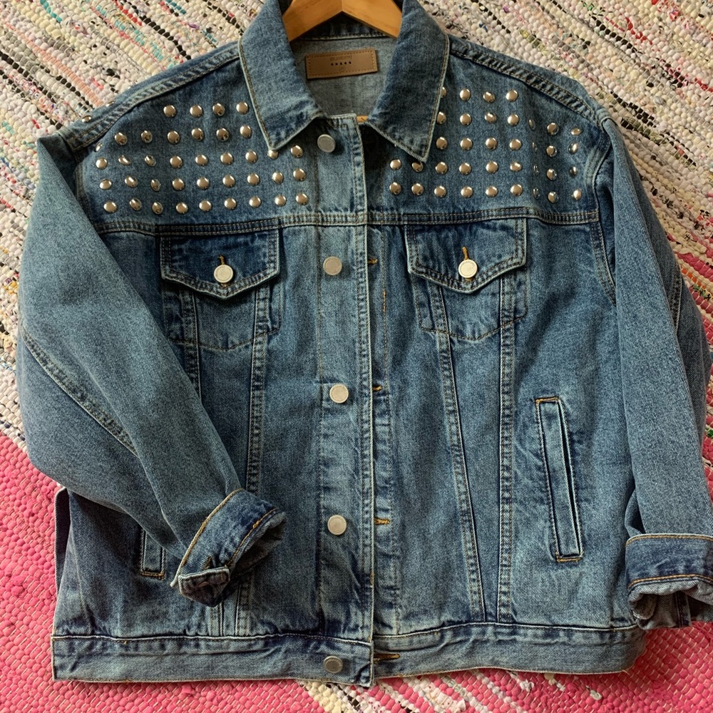 Blank NYC Studded Denim Jacket Sz XS
